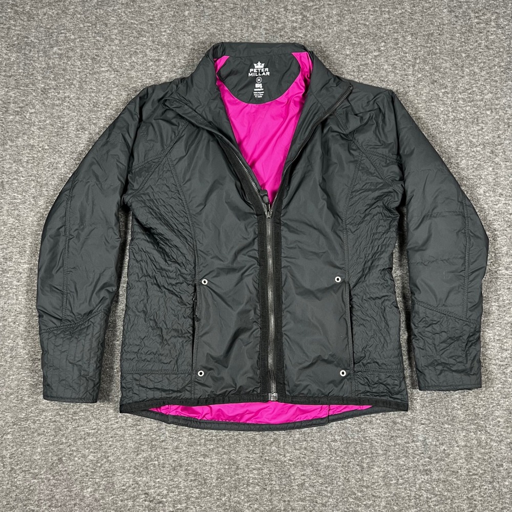 Peter Millar E4 Warmth Quilted Jacket Women's Medium Black Golf Full Zip
